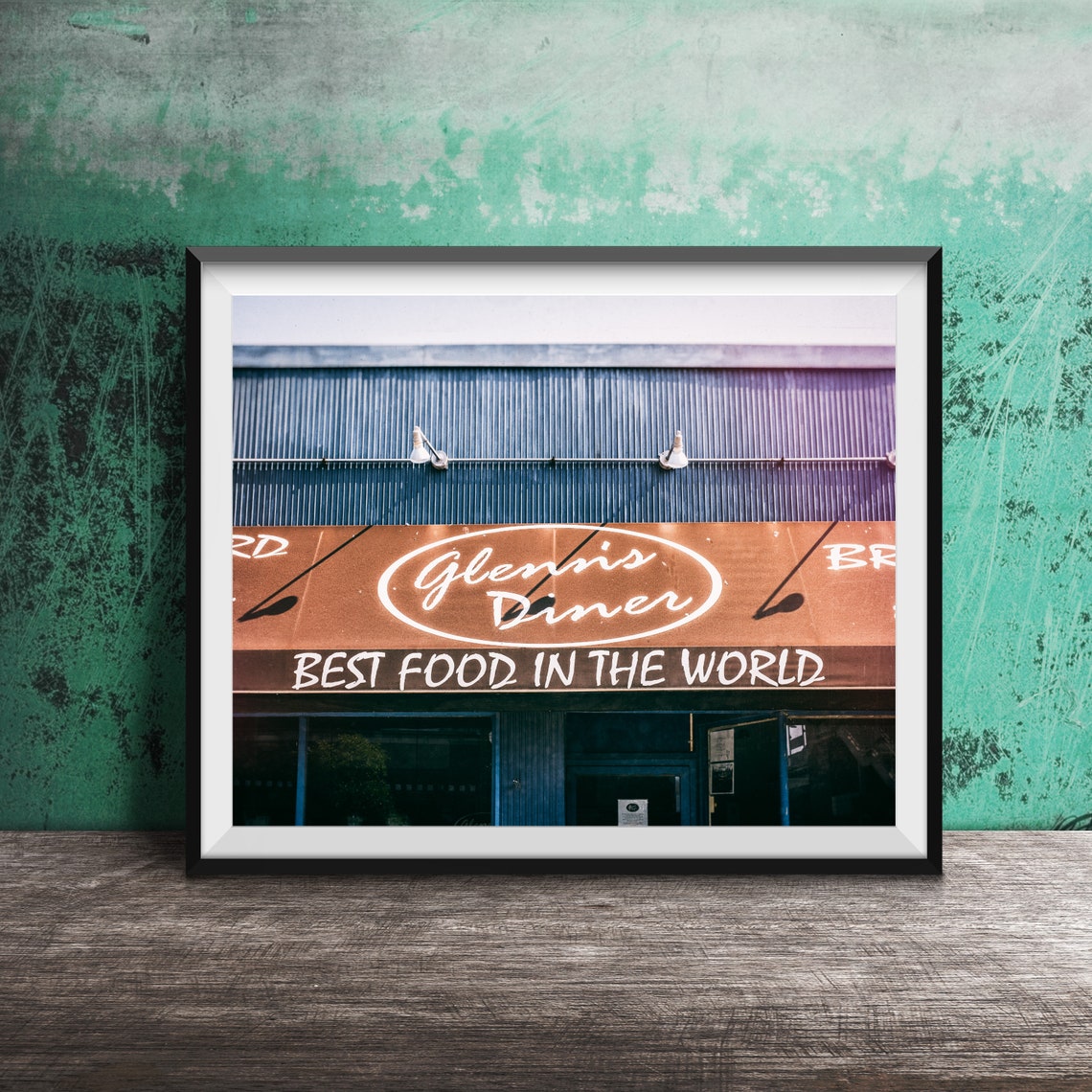 Glenn's Diner Retro Awning Best Food in the World Sign Poster
