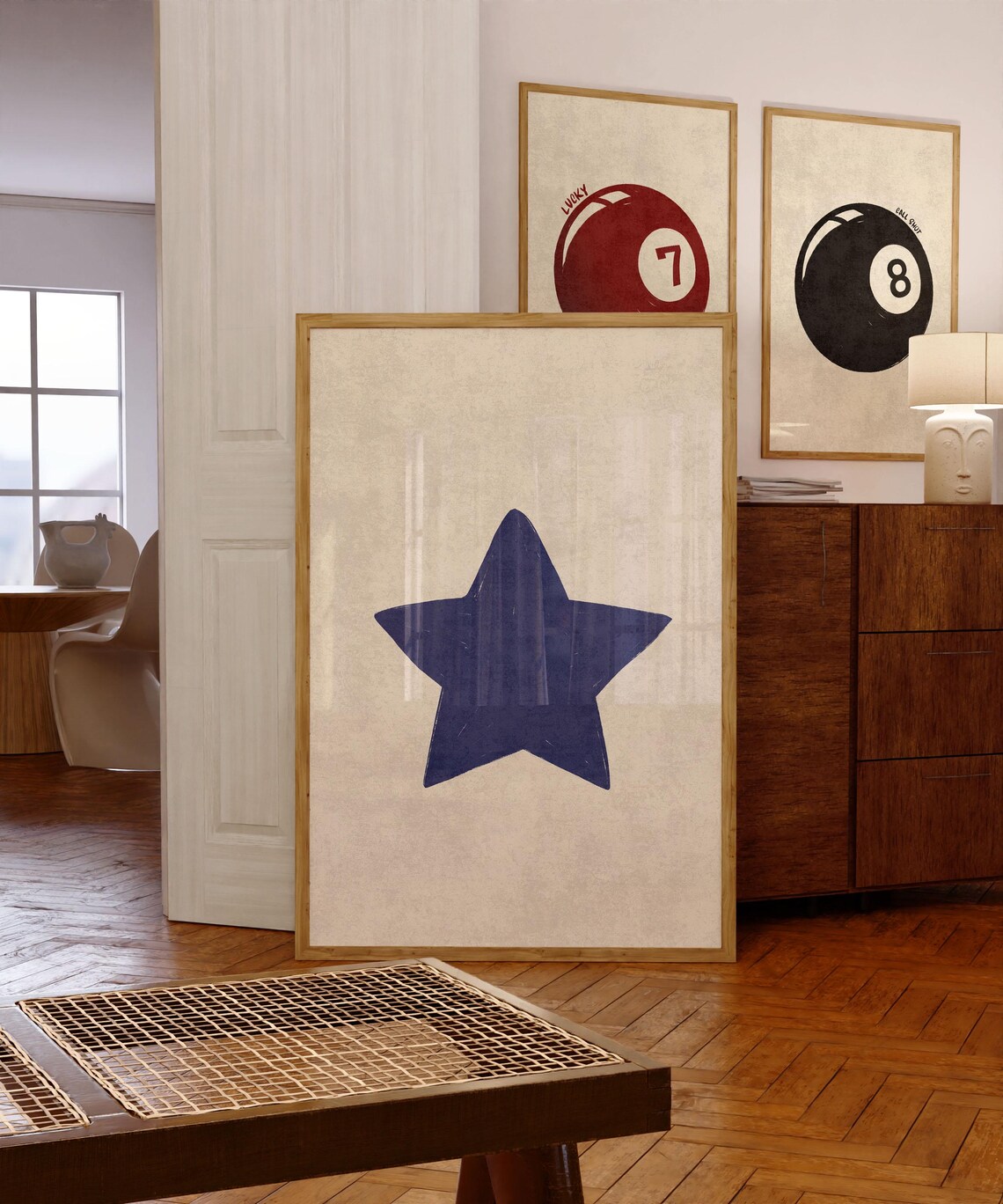 Retro Hand Drawn Star Art Print, Aesthetic Decor - Image 4