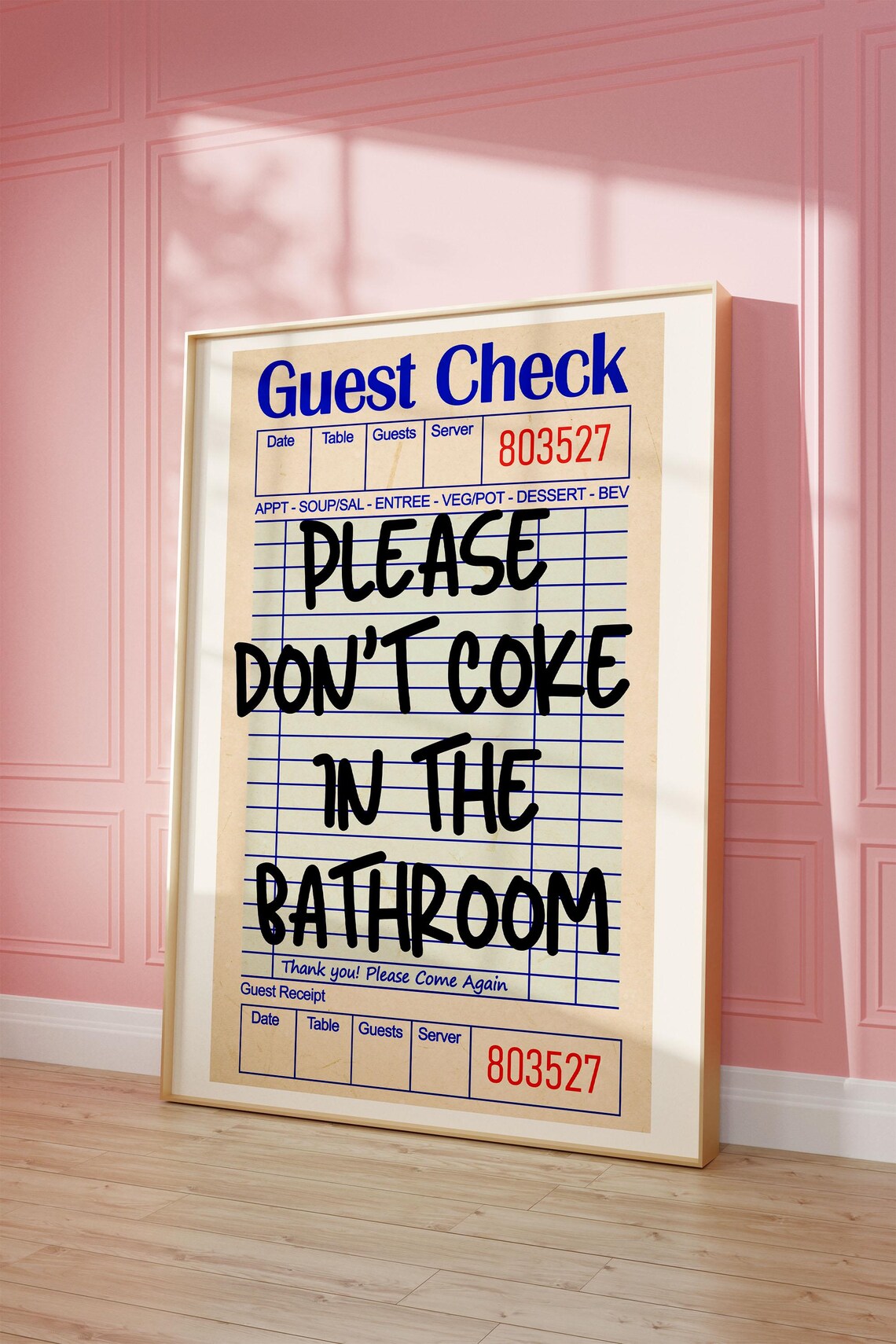 Please Don’t Coke In The Bathroom Poster, Preppy - Image 2