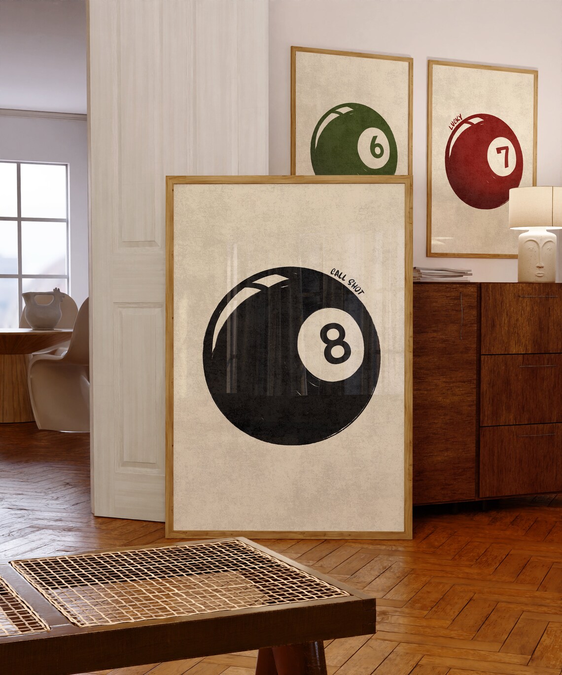 8 Ball Vintage Pool Ball Poster, Bar Cart Decor - Image 4
