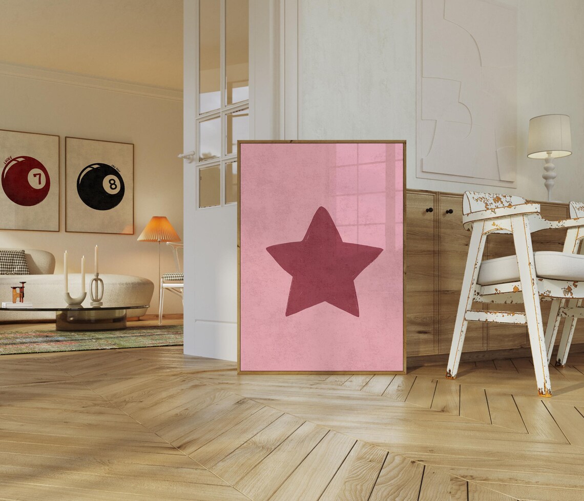 Hand Drawn Star Aesthetic Wall Art Print - Image 4