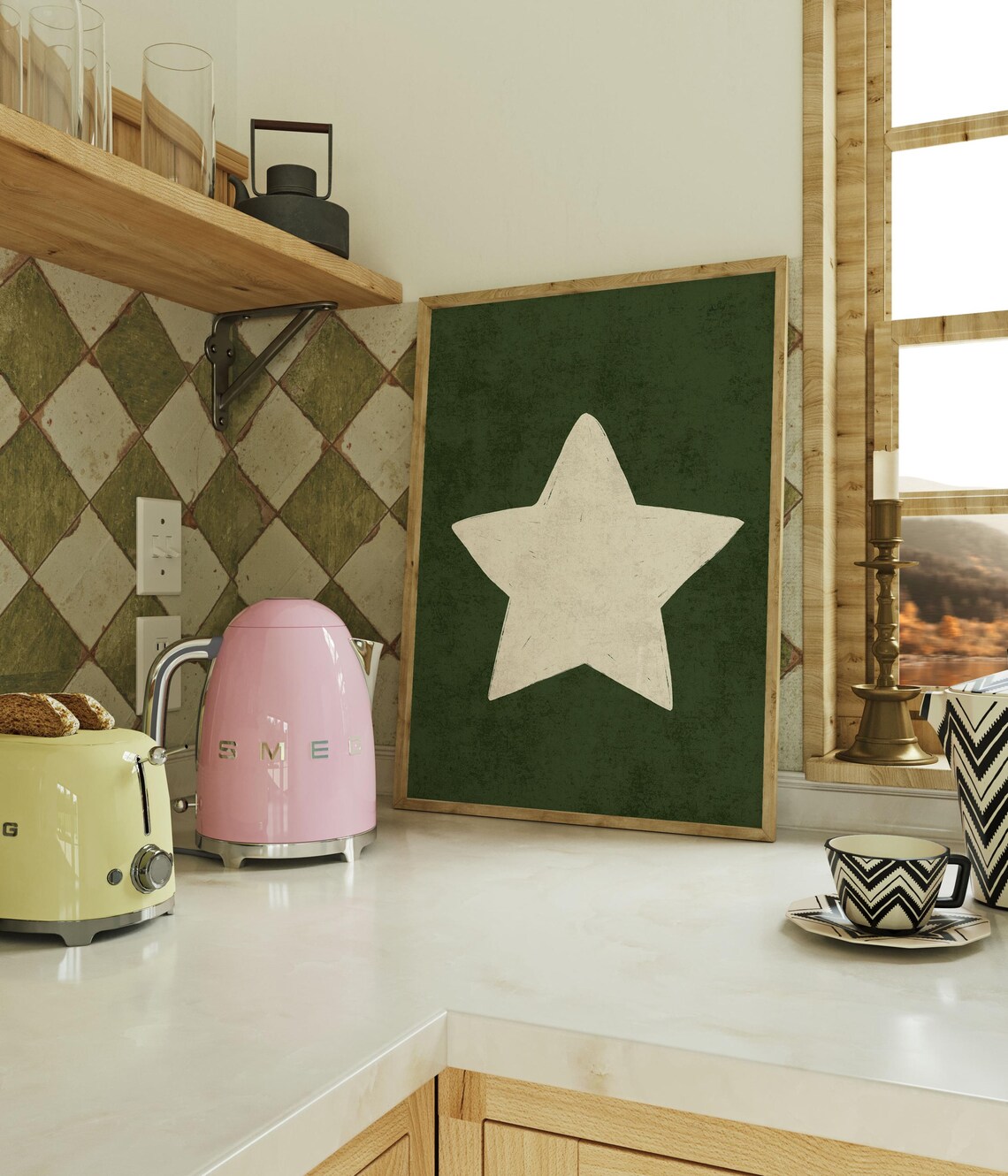 Retro Hand-Drawn Star Art Print, Trendy Decor - Image 4