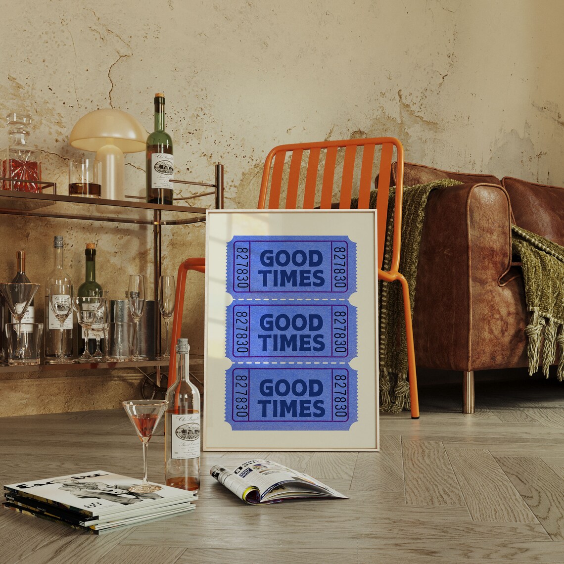 Retro Good Times Ticket Poster, Trendy Wall Art - Image 2