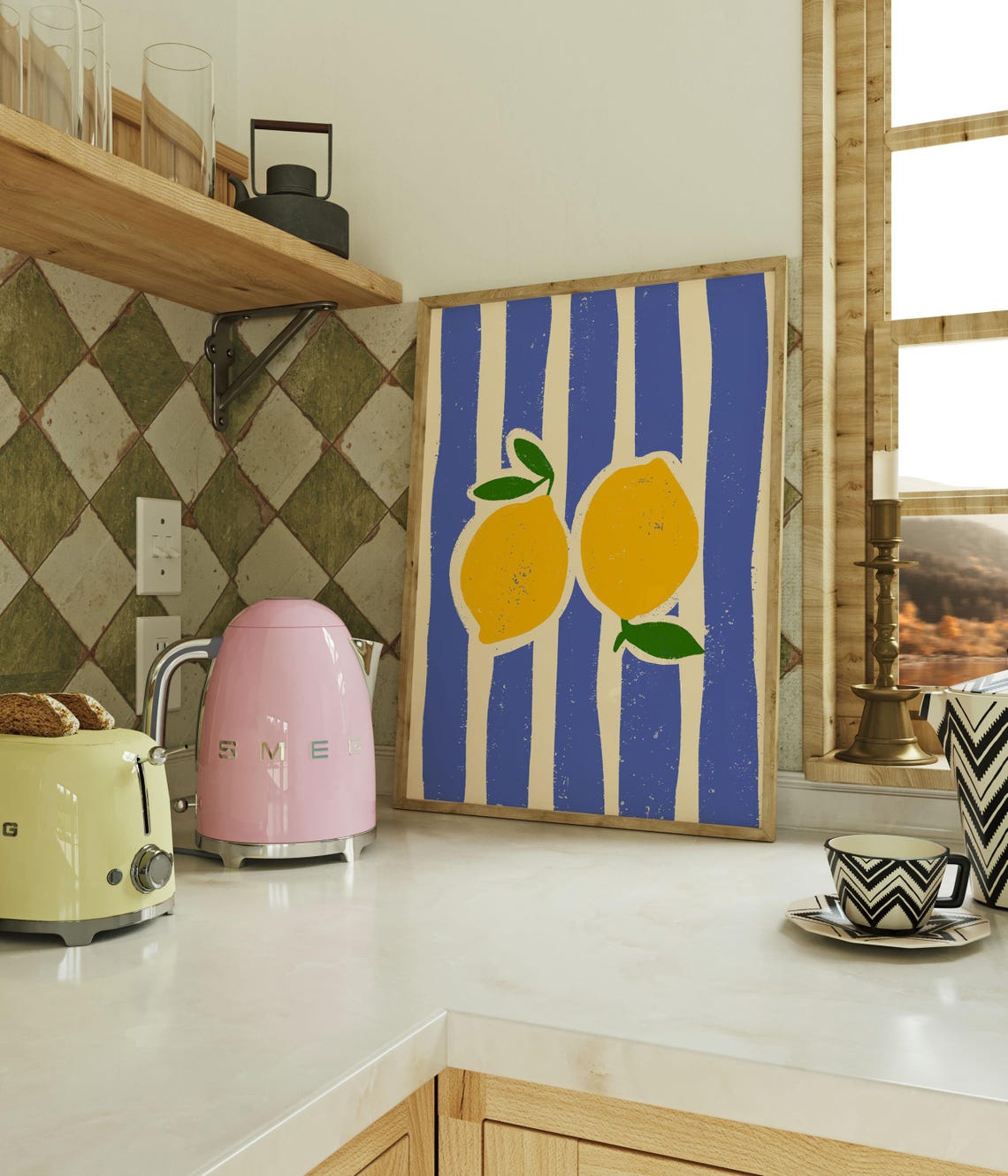 Lemon Wall Art Retro Botanical Kitchen Decor Food Vegetable Print For Modern Homes - Image 3