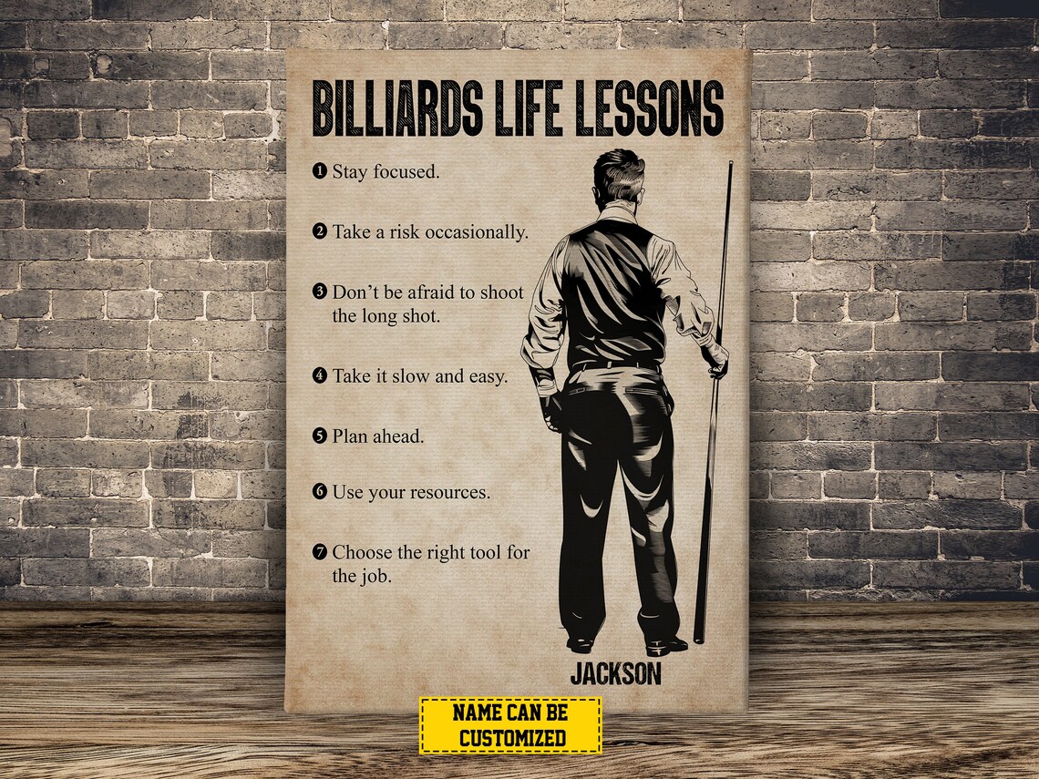 Billiards Life Lessons Personalized Poster Print - Image 3