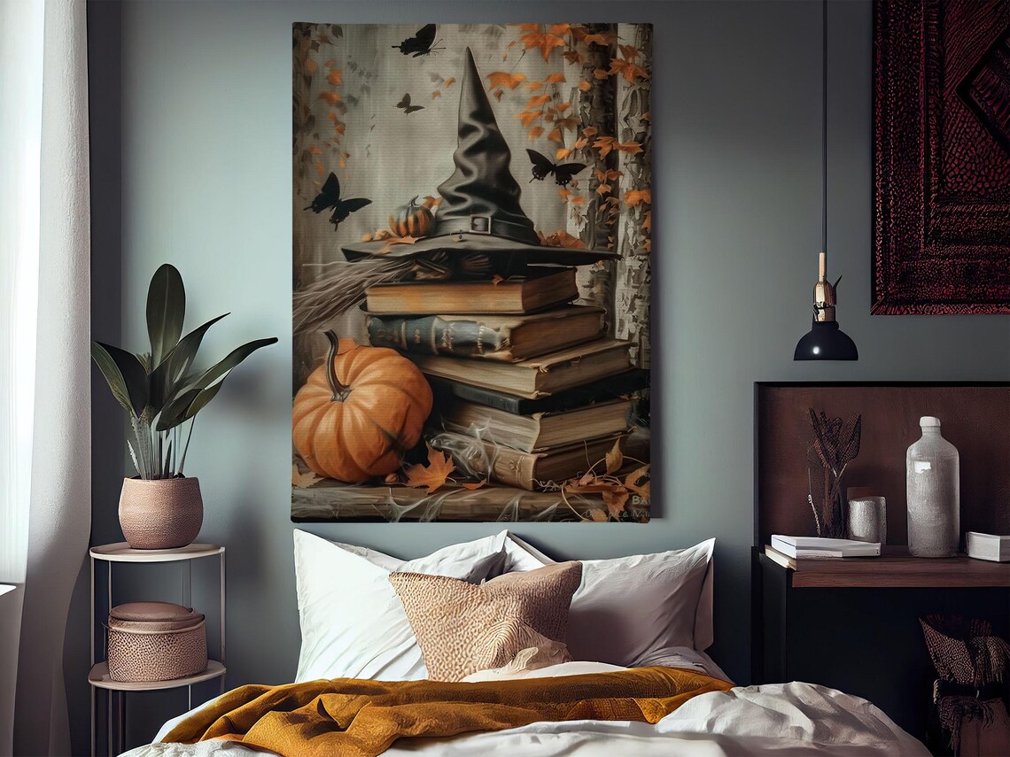 Vintage Witchy Hat and Magic Books, Halloween Poster - Image 4