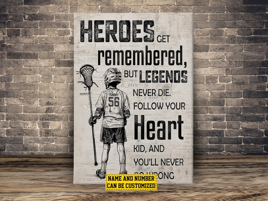 Lacrosse Boy Player Personalized Art Print, Gift for Boy - Image 2