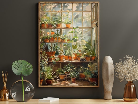 Vintage Greenhouse Painting Botanical Art Print