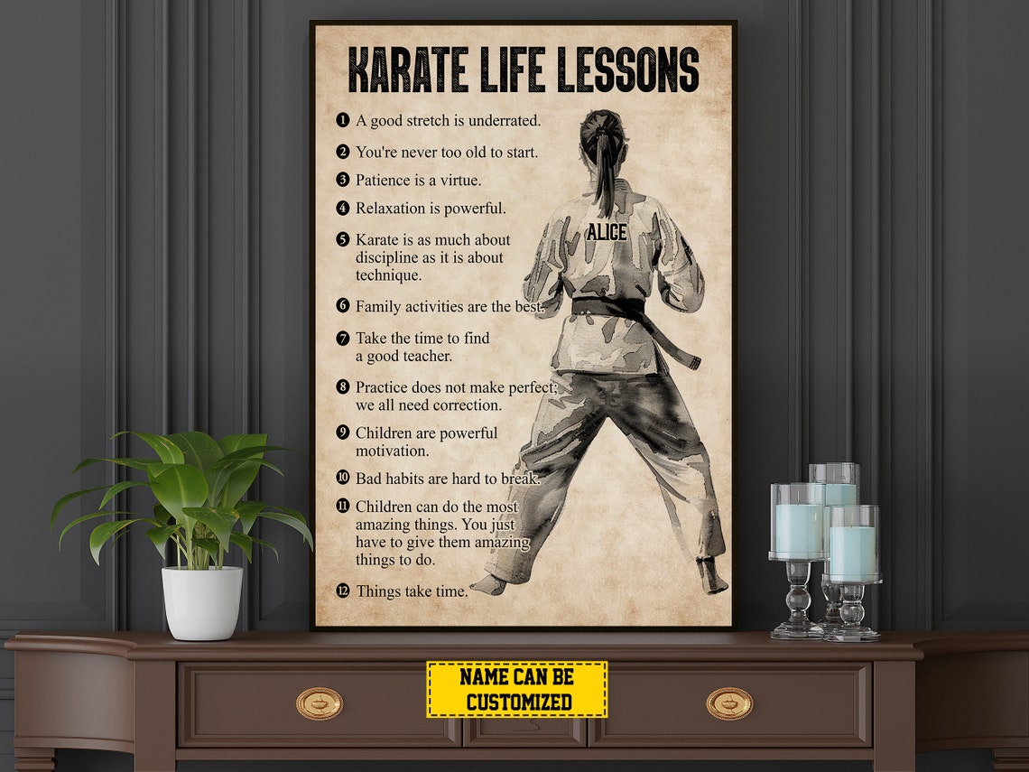 Karate Life Lessons Personalized Print Karate Poster Print Karate Gift For Girl Daughter - Image 3