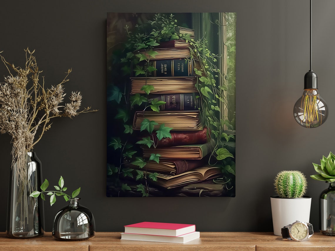 Dark Surreal Magic Book Painting Dark Academia Art Print Gothic Book Print - Image 4
