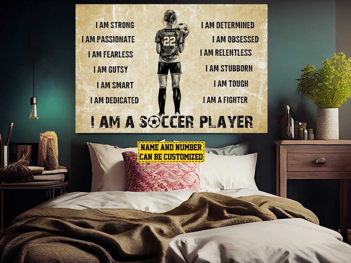 Personalized Soccer Poster Print, Gift For Girl - Image 2