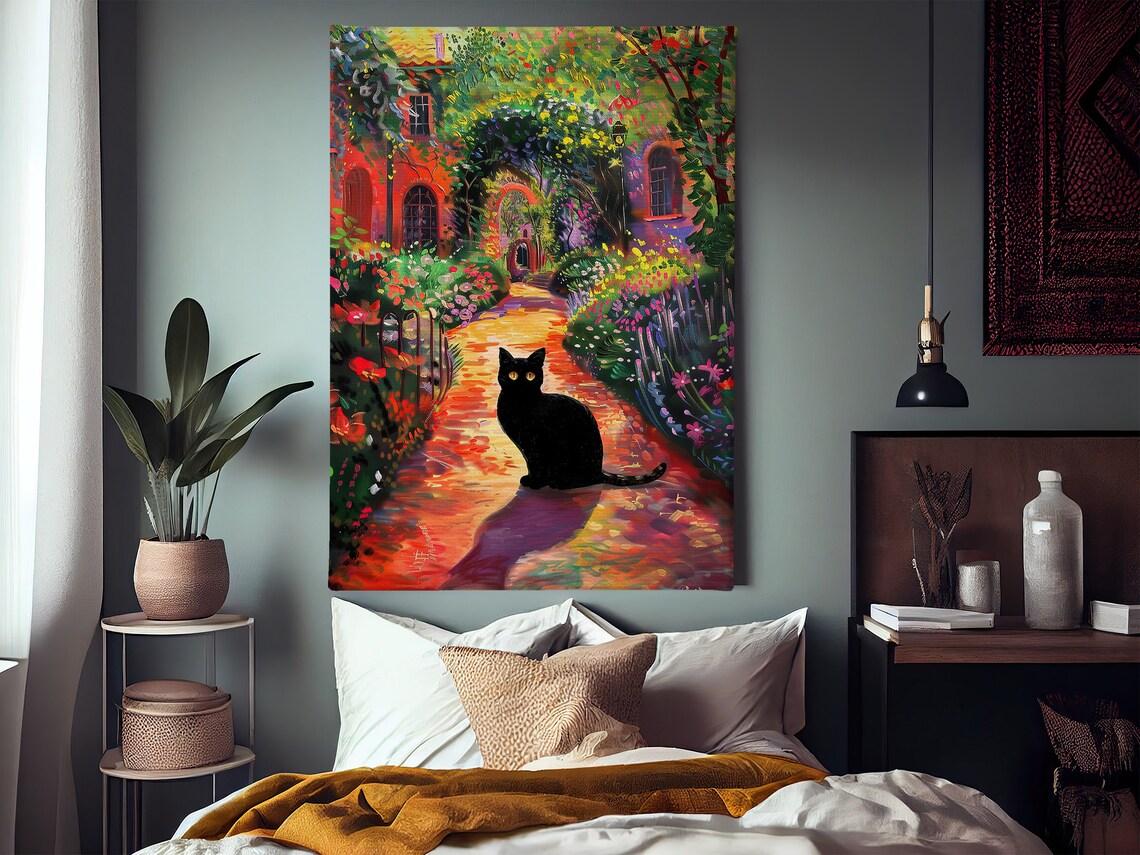 Matisse Black Cat in Flowers Garden, Vintage Art Print - Image 2