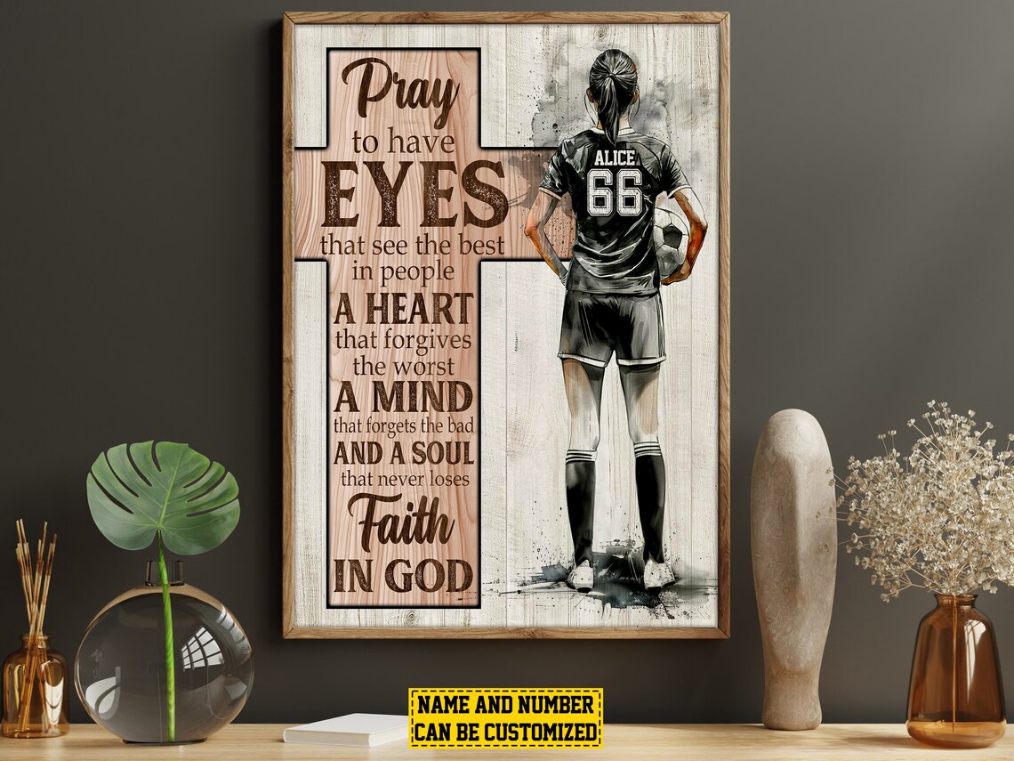 Soccer Faith In God Personalized Poster Print - Image 5