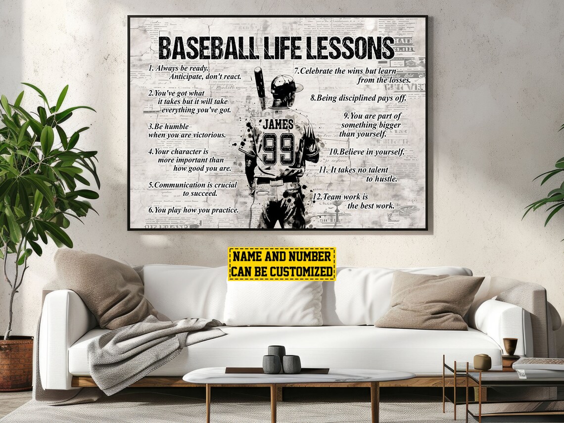 Baseball Life Lessons Personalized Poster Print - Image 3
