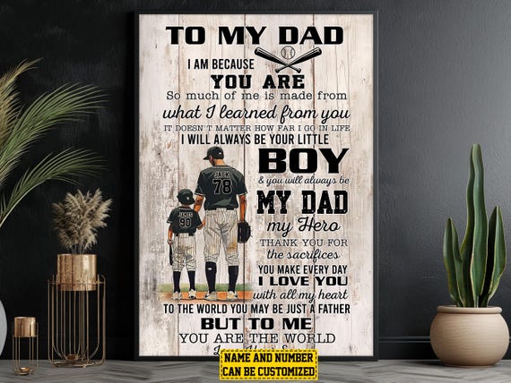 Baseball Dad Personalized Gift for Dad