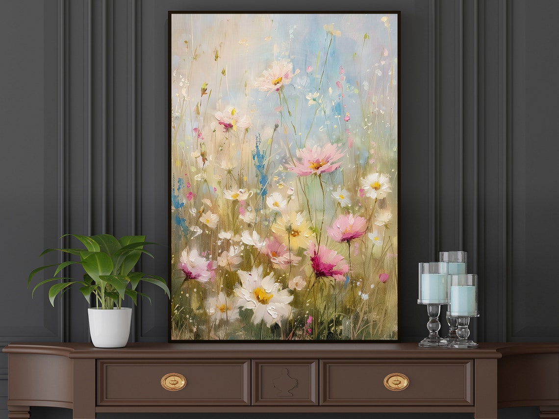 Vintage Wild Flowers Oil Painting Flowers Print Cottage Flowers Flowers Poster Wild Flower Wall Art - Image 5