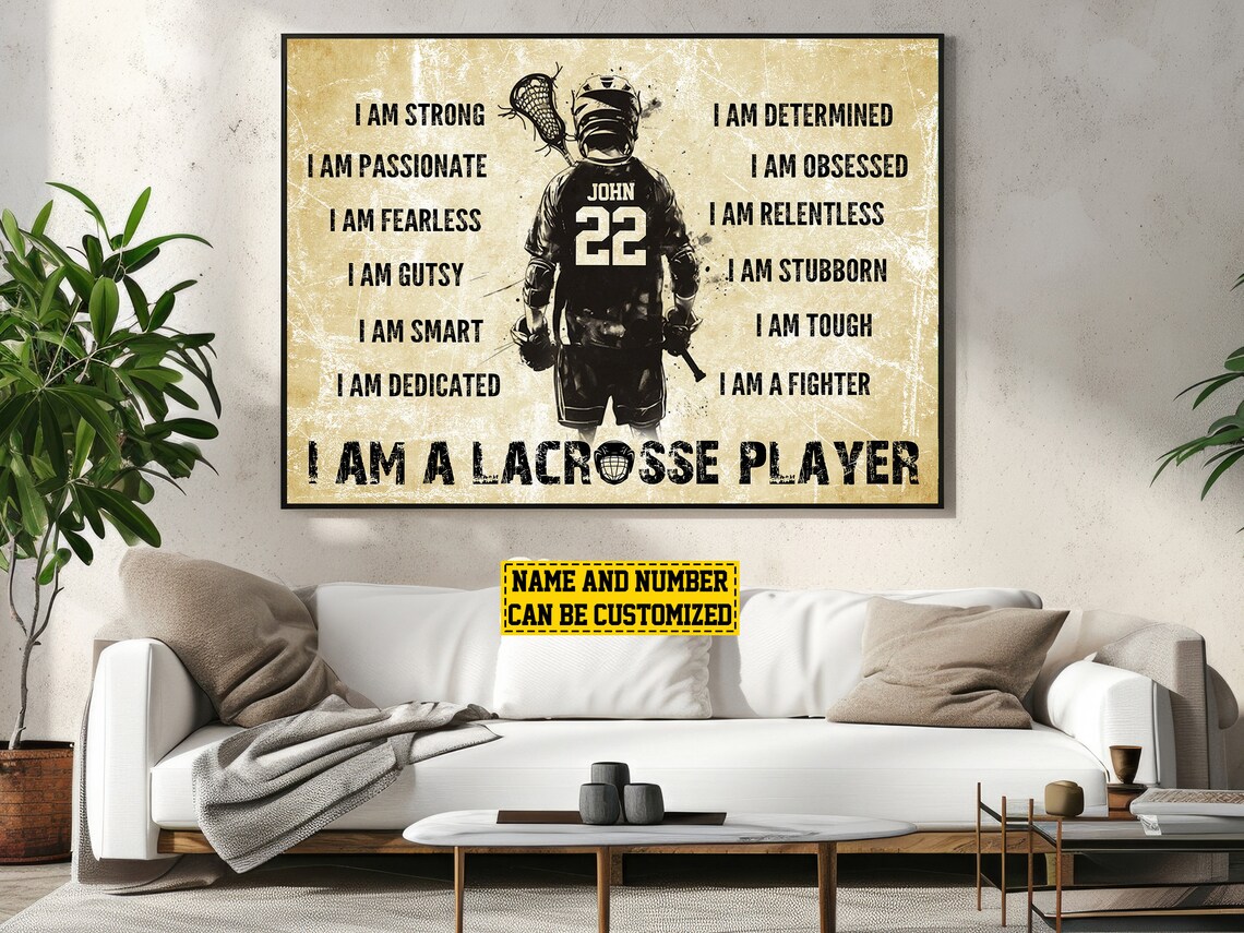 Lacrosse Personalized Poster Print, Gift For Boy Man - Image 4