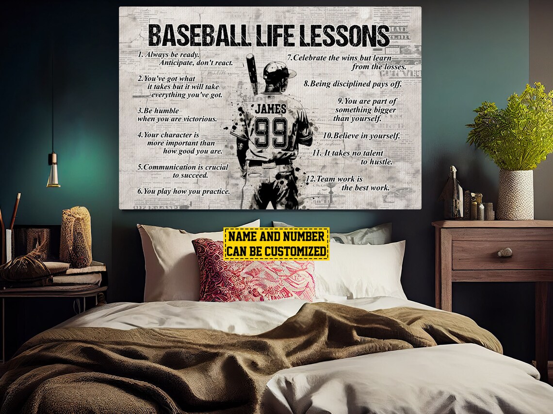 Baseball Life Lessons Personalized Poster Print - Image 2