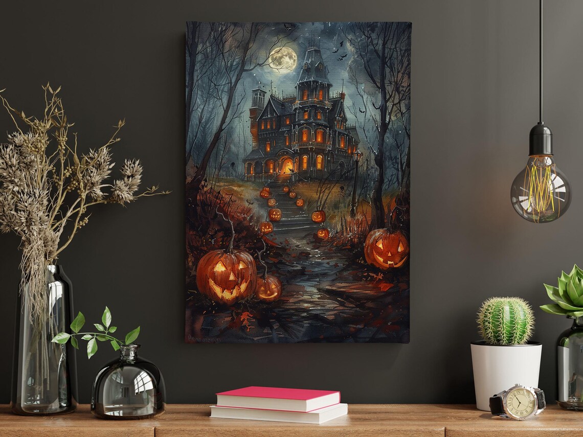 Dark Haunting Castle Halloween Poster Print - Image 5
