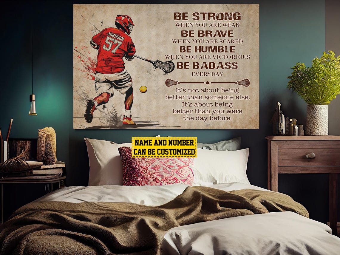 Vintage Lacrosse Player Personalized Print Lacrosse Poster Lacrosse Print Lacrosse Gift For Boy Man - Image 6