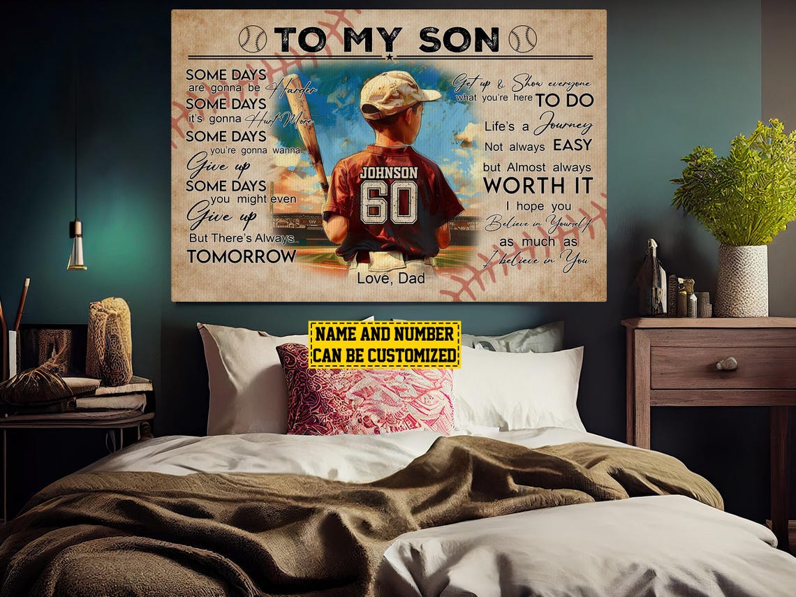 Baseball To My Son - Personalized Print - Image 5
