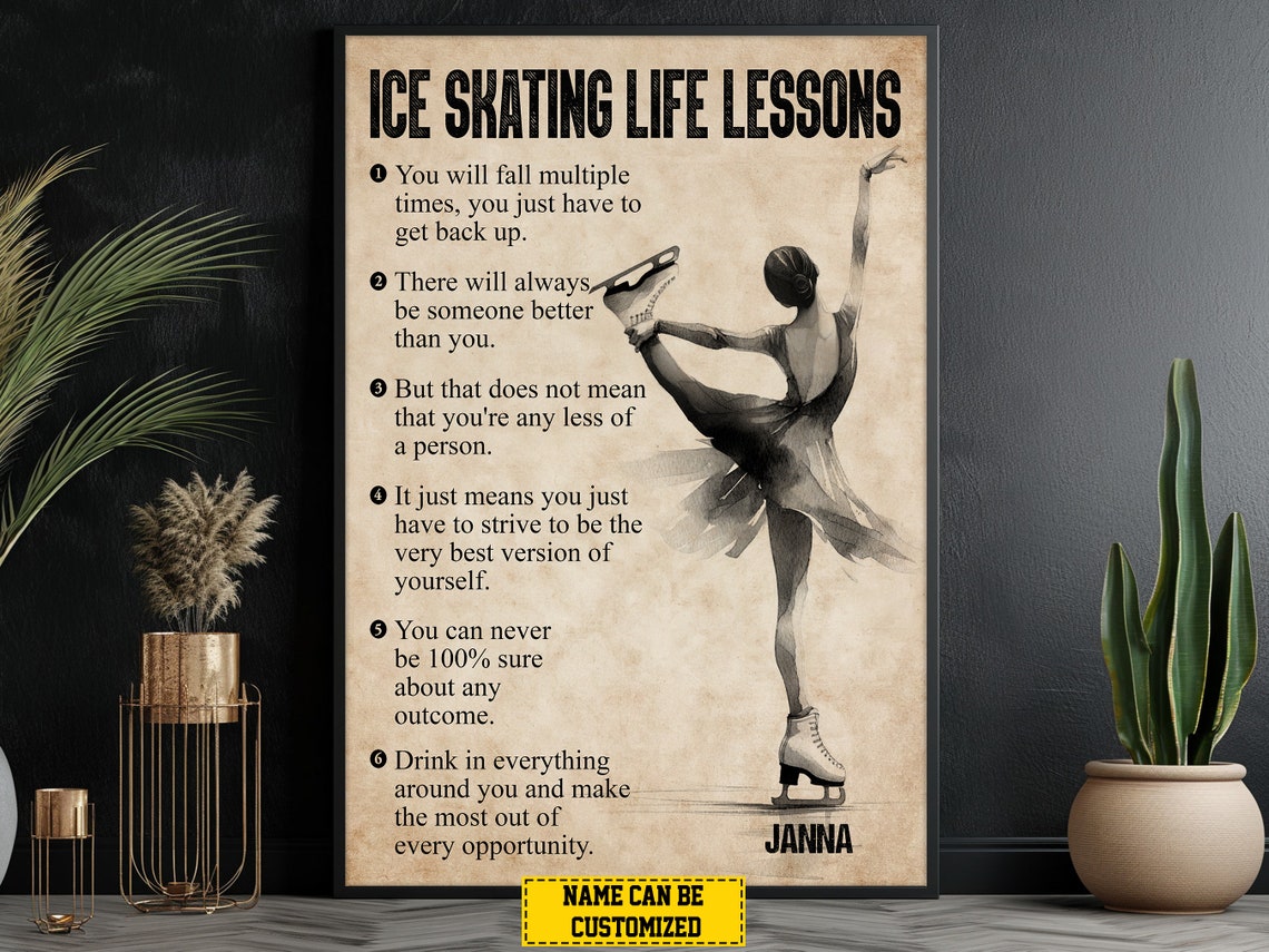 Ice Skating Life Lessons Personalized Print Ice Skating Poster Print Ice Skating Gift For Girl Daughter - Image 4