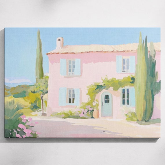 Charming French Country Home Landscape Art Idyllic Country View Quaint Village Scene French Countryside Painting French Cottage Art