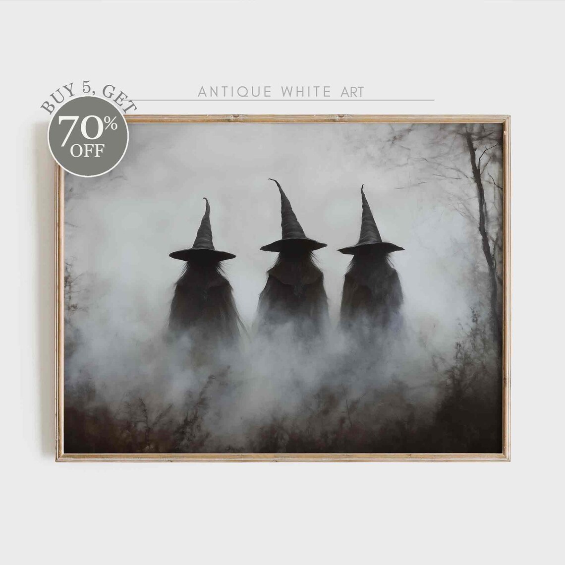 Halloween Witchy Prints, Rustic Farmhouse Wall Art