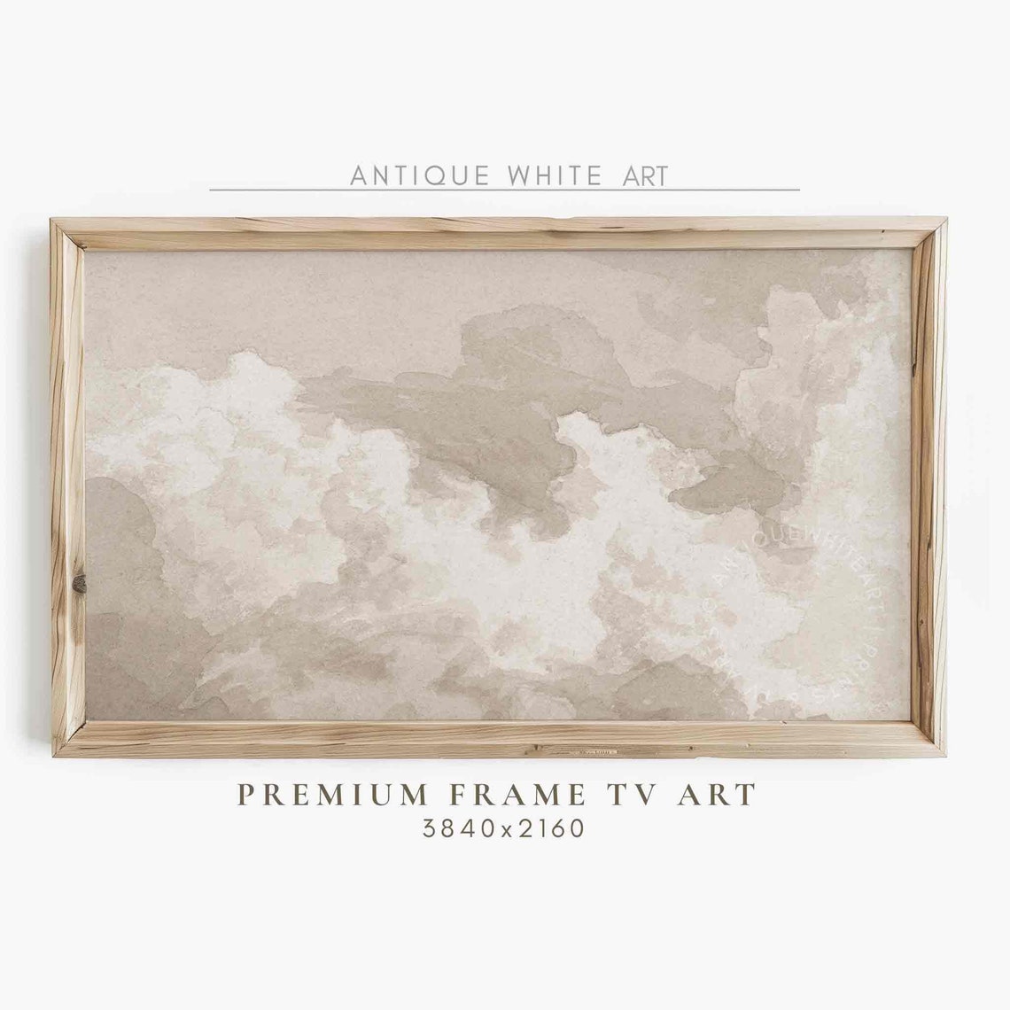 Soft Beige Cloud Sky Pastel Warm Tone Minimal Art Wall TV Poster
