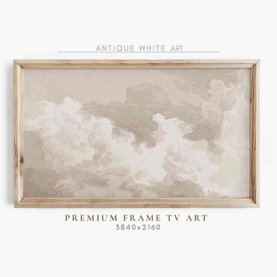 Cloud Painting Frame Tv Art Soft Neutral Tones Beige Art For Tv Light Aesthetic Pastel Sky Warm Tones Tv360
