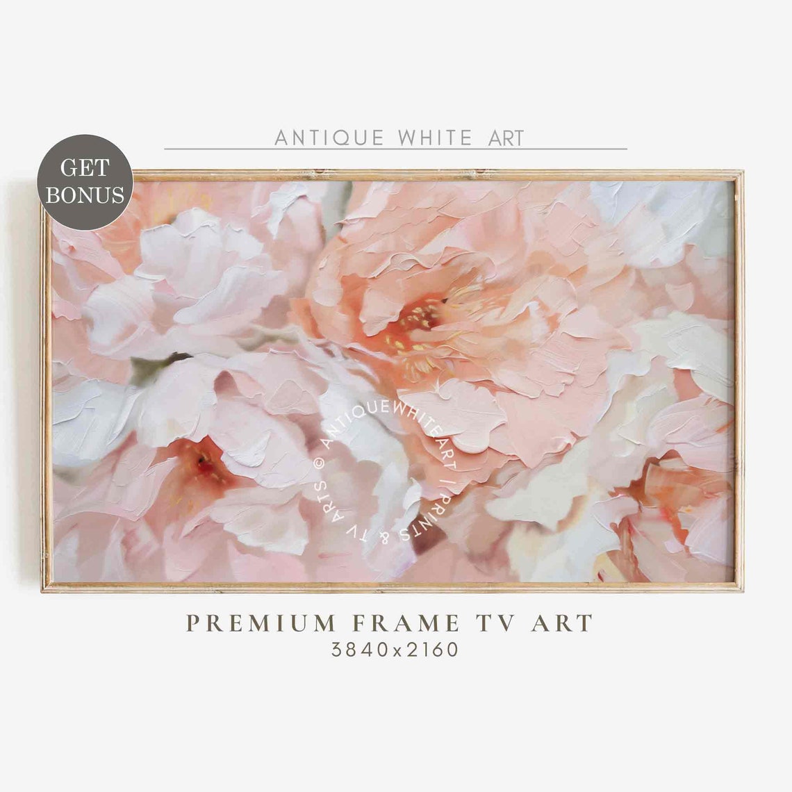 Blush Pink Peony Petals Soft Abstract Floral Oil Painting Poster - Image 4