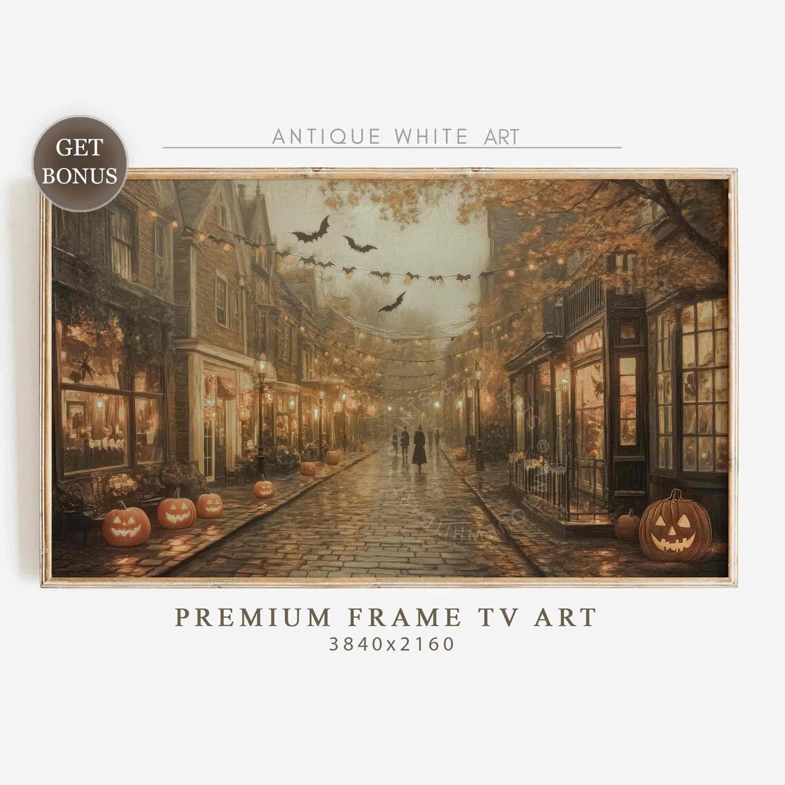 Halloween Haunted House Spooky Street Art Print