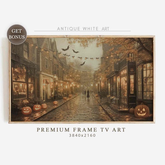 Halloween Haunted House Spooky Street Art Print