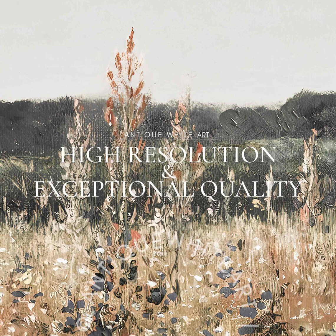 Wildflower Field Landscape, Vintage Country Art Print - Image 3
