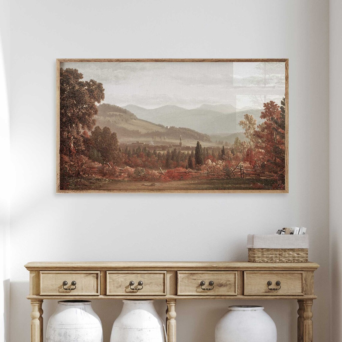 Vintage Autumn Landscape Art Print, Fall Country Scene - Image 2