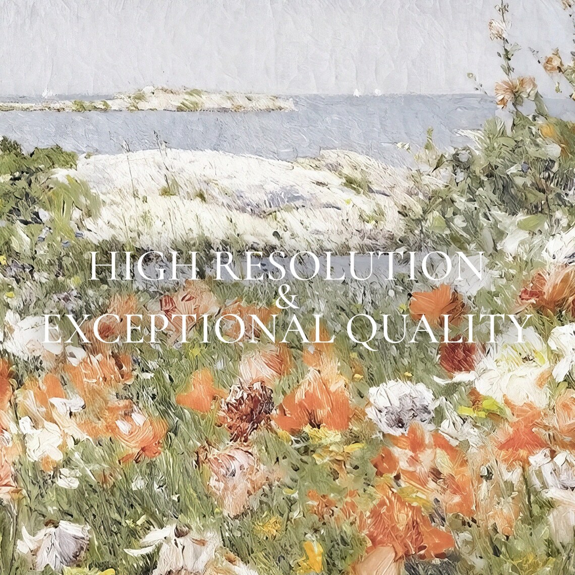 Spring Wildflower Field Landscape Art Print - Image 3