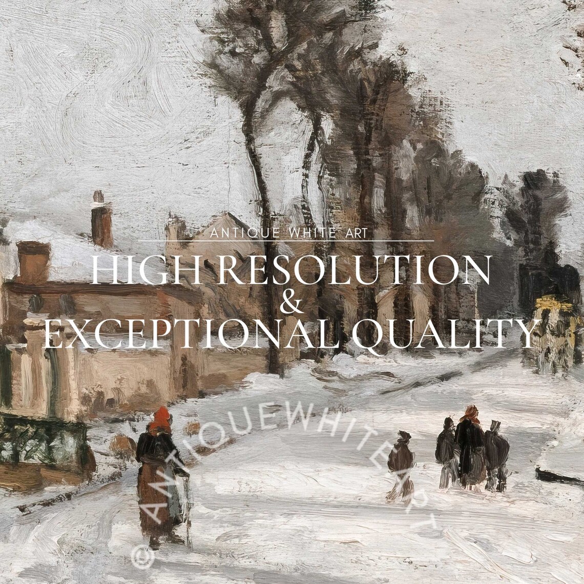 Vintage Winter Christmas Snowy Landscape Art Print - Image 5