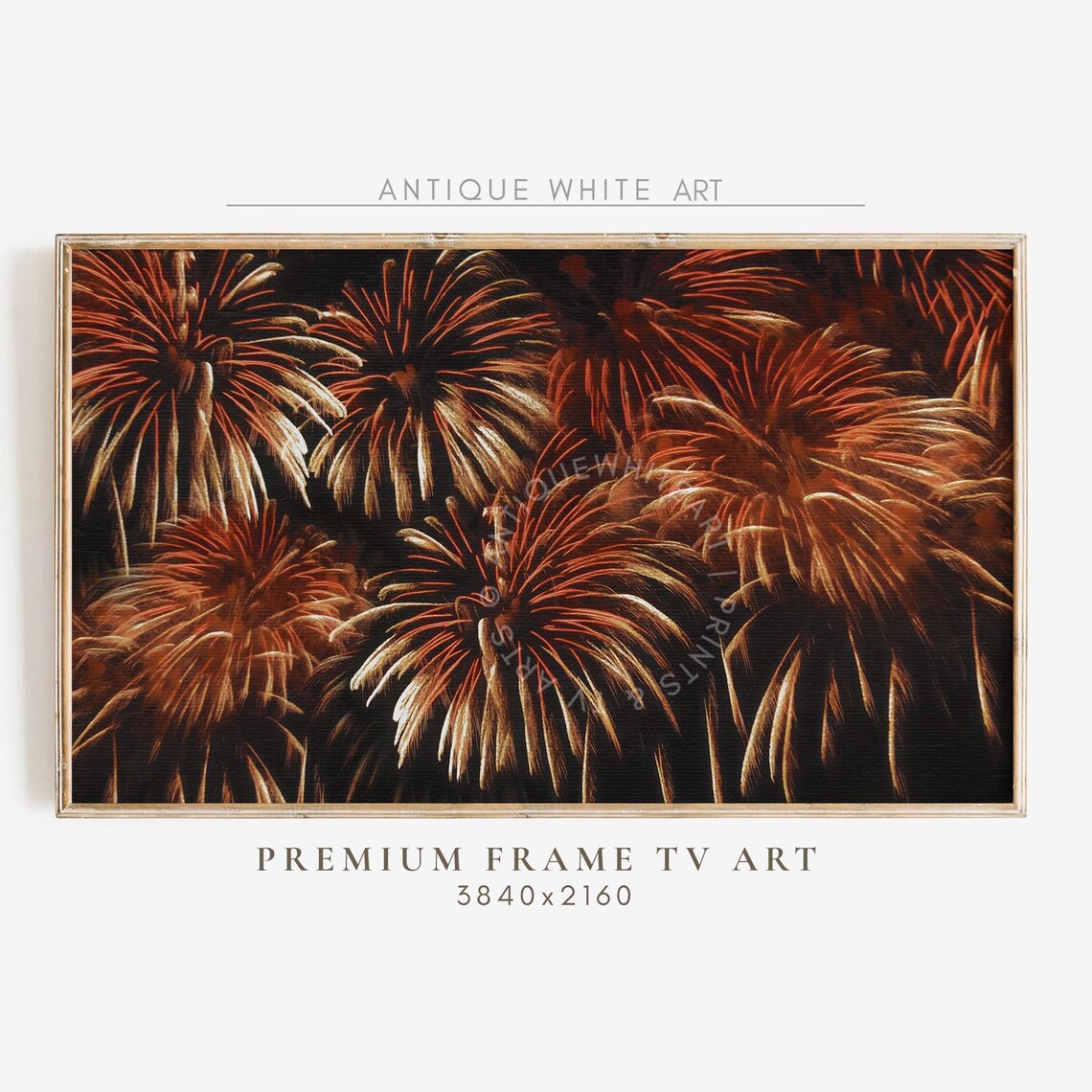 New Year Frame Tv Art Fireworks Art For Tv Year End Party Decor New Year Art Farmhouse Painting New Year Holiday Decor Wa103