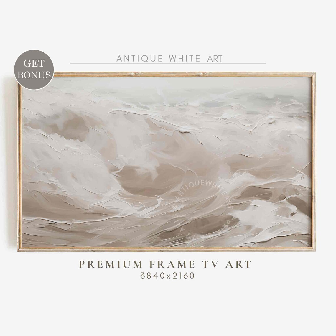 Abstract Minimalist Oil Painting, Neutral Tones