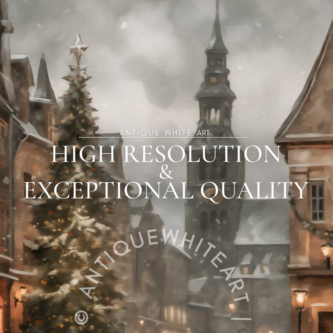 Christmas Tree Art Print, Moody Vintage Farmhouse - Image 4