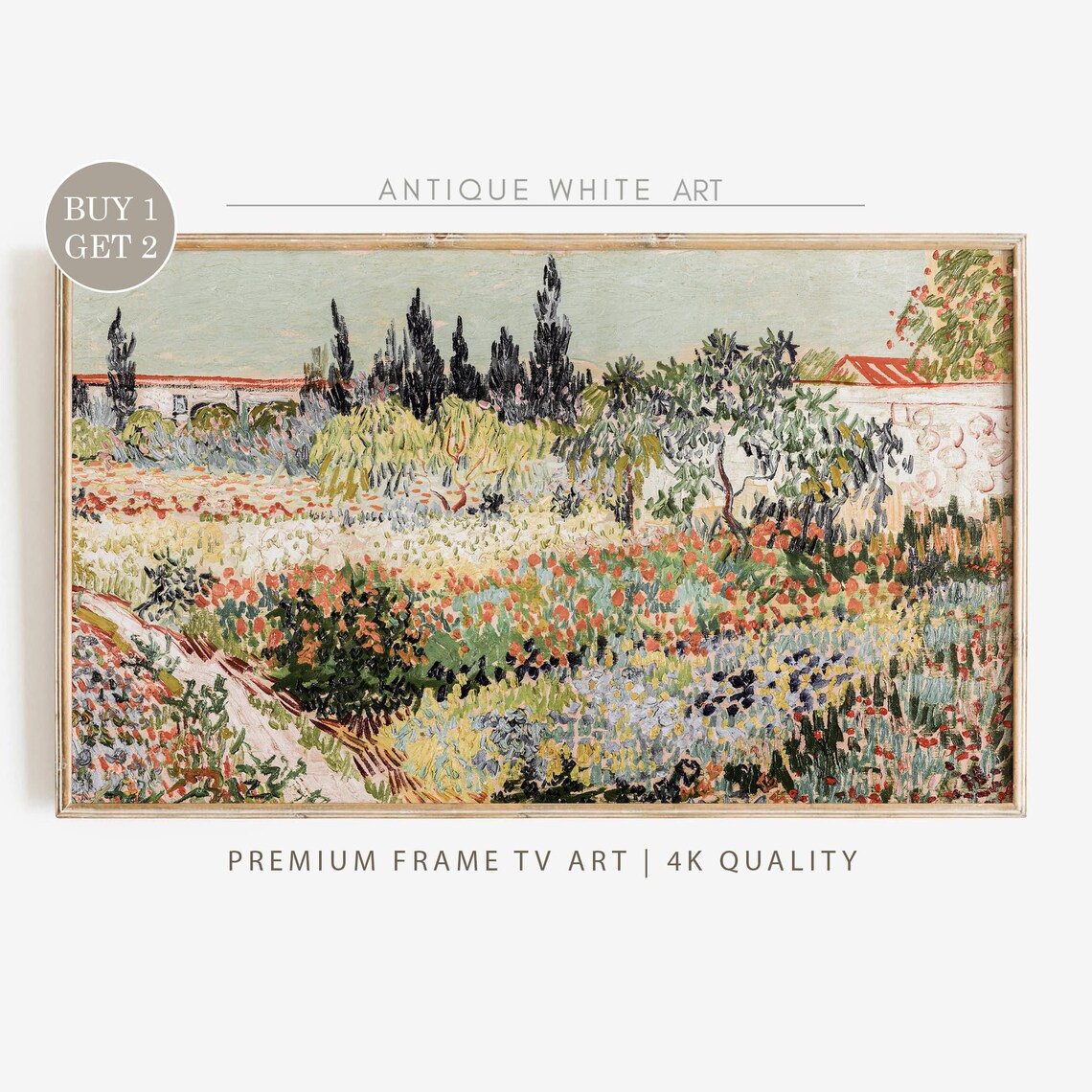 Van Gogh Spring Garden, Farmhouse Wall Art Print