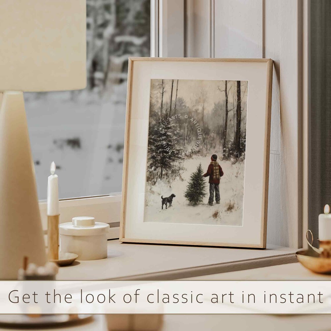 Winter Wall Art, Vintage Rustic Christmas Decor - Image 3