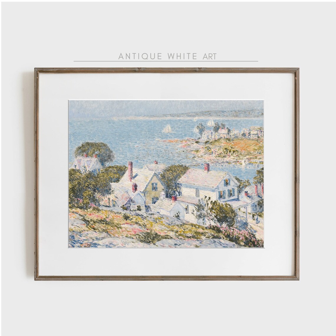 Summer Coastal Vintage Country Painting Art Print - Image 4