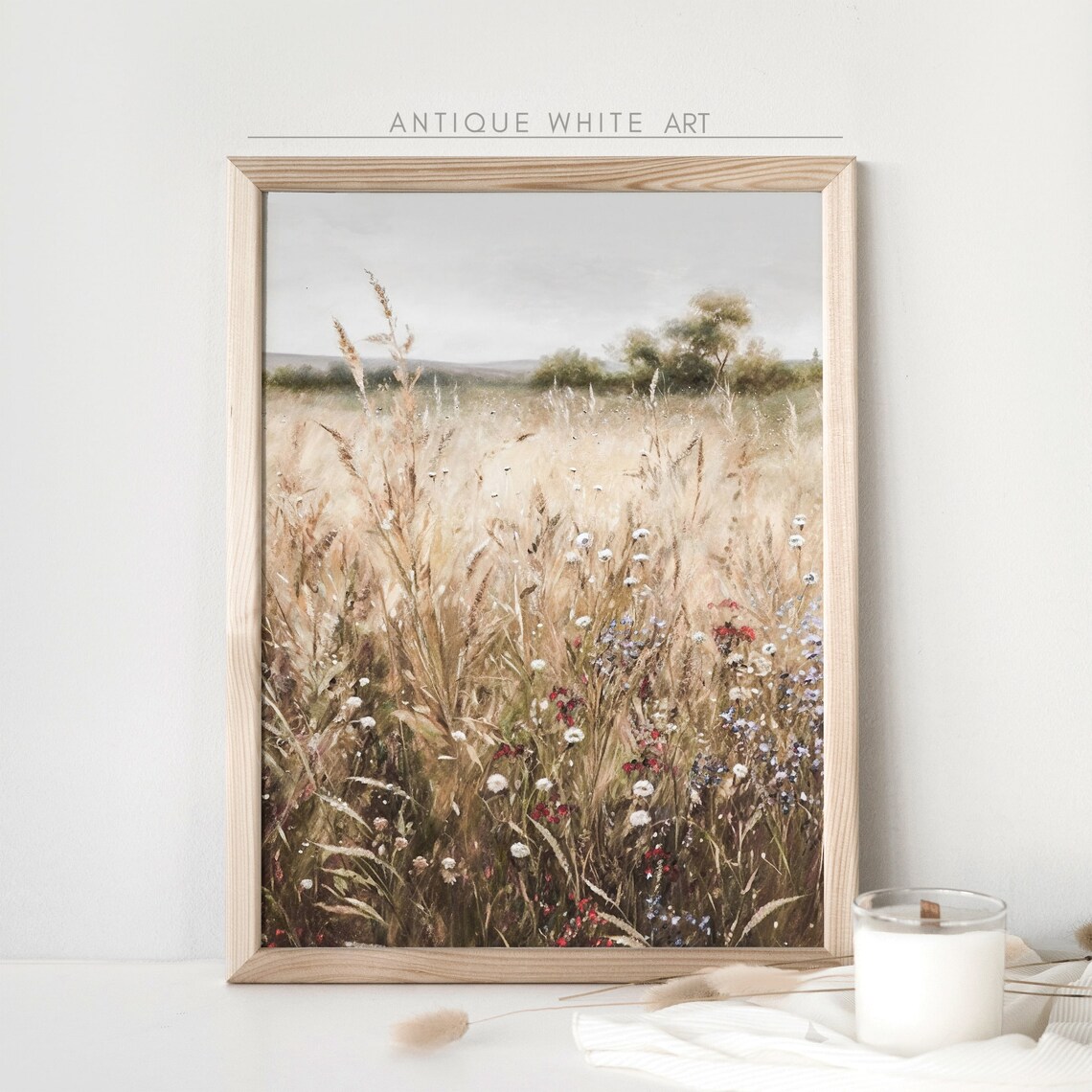Wildflower Country Field Art Print, Nature Decor - Image 3