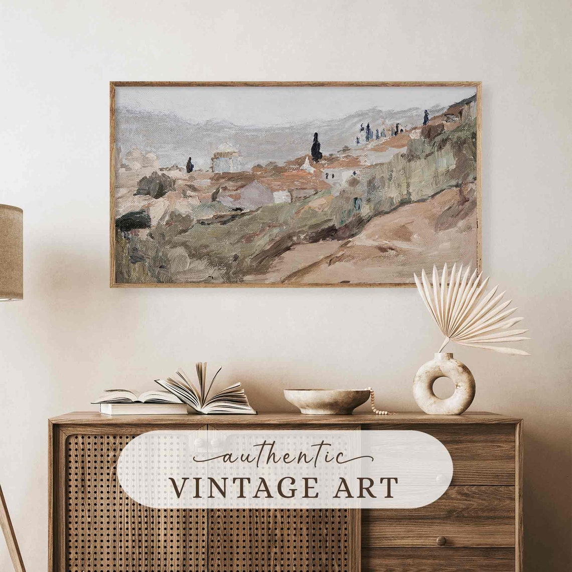Frame Tv Art Neutral Landscape Coastal Farmhouse Oil Painting Frame Tv Art Vintage Warm Tones Art For Tv Tv279 - Image 2