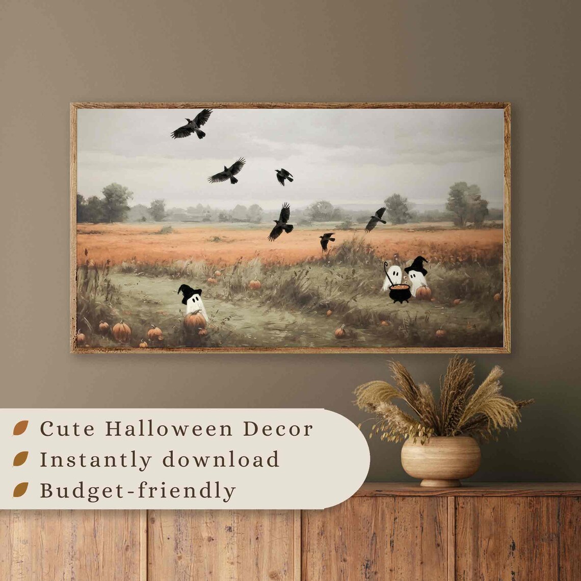 Halloween Ghost Painting, Quirky Farmhouse Art Print - Image 4