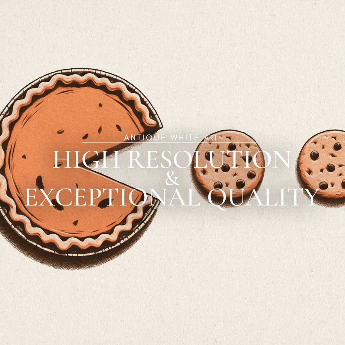 Pumpkin Pie Pac Man Cookie Chase Funny Thanksgiving Fall Kitchen Wall Art Print - Image 4