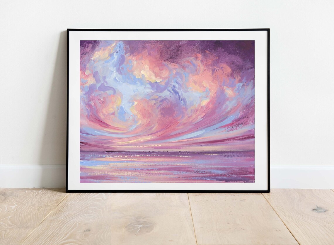 Dreamy Seascape Pastel Ocean Painting Art Print