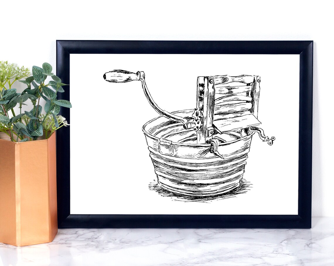Laundry Room Decor, Farmhouse Retro Art Print