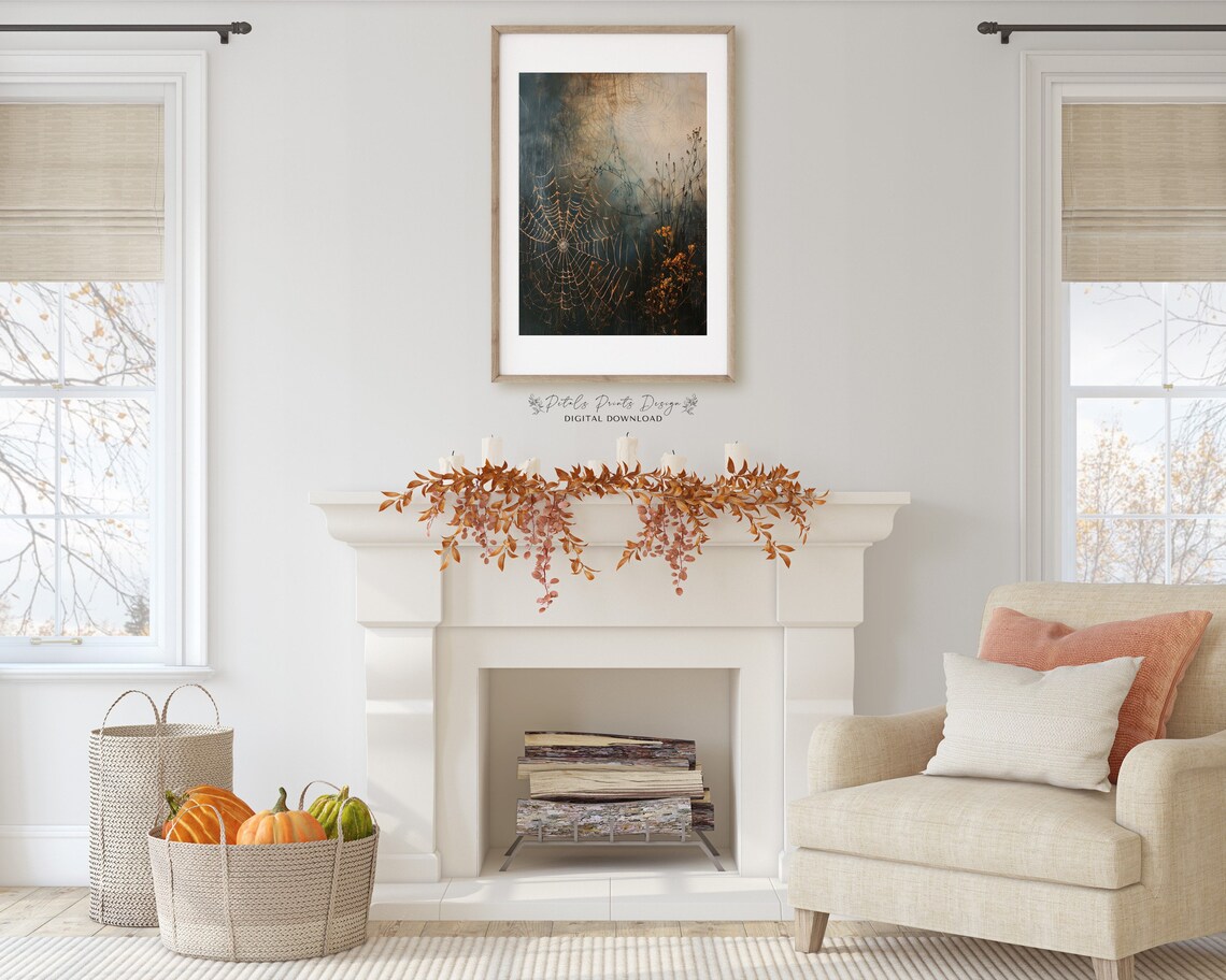 Halloween Webbing Rustic Vintage Wall Art Print - Image 2